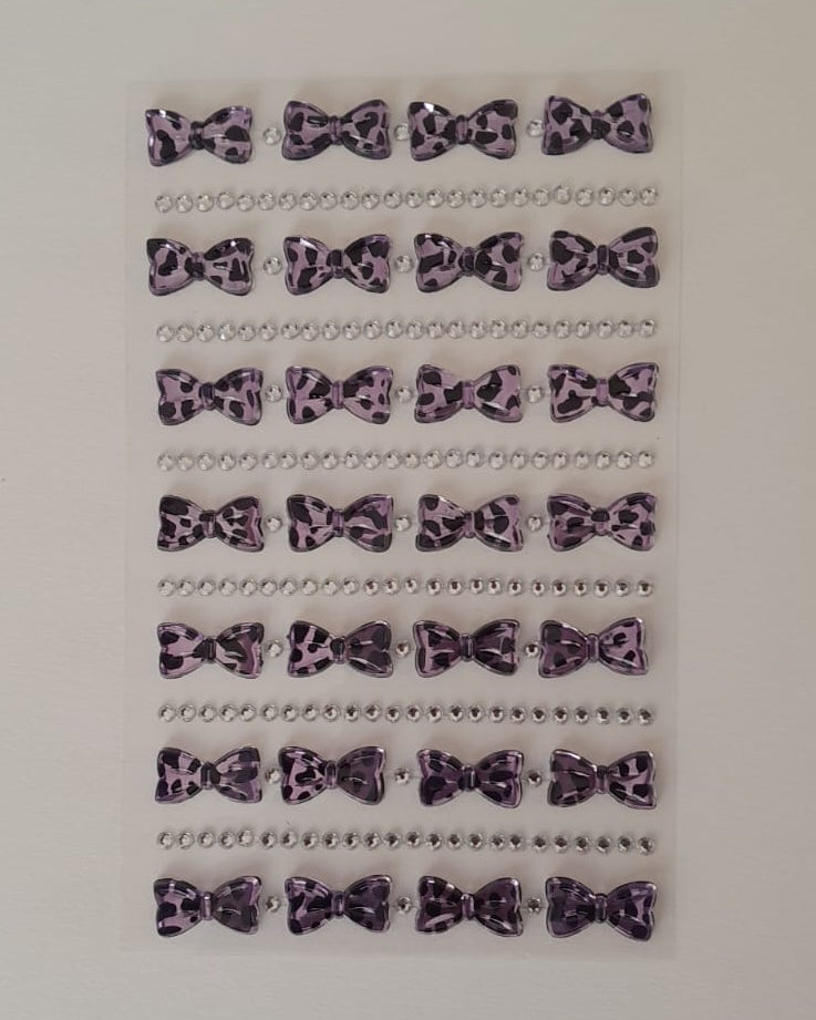 Bow Shaped Crystal Stickers - Sheet