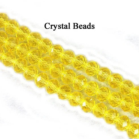 Yellow Crystal Beads - 4mm