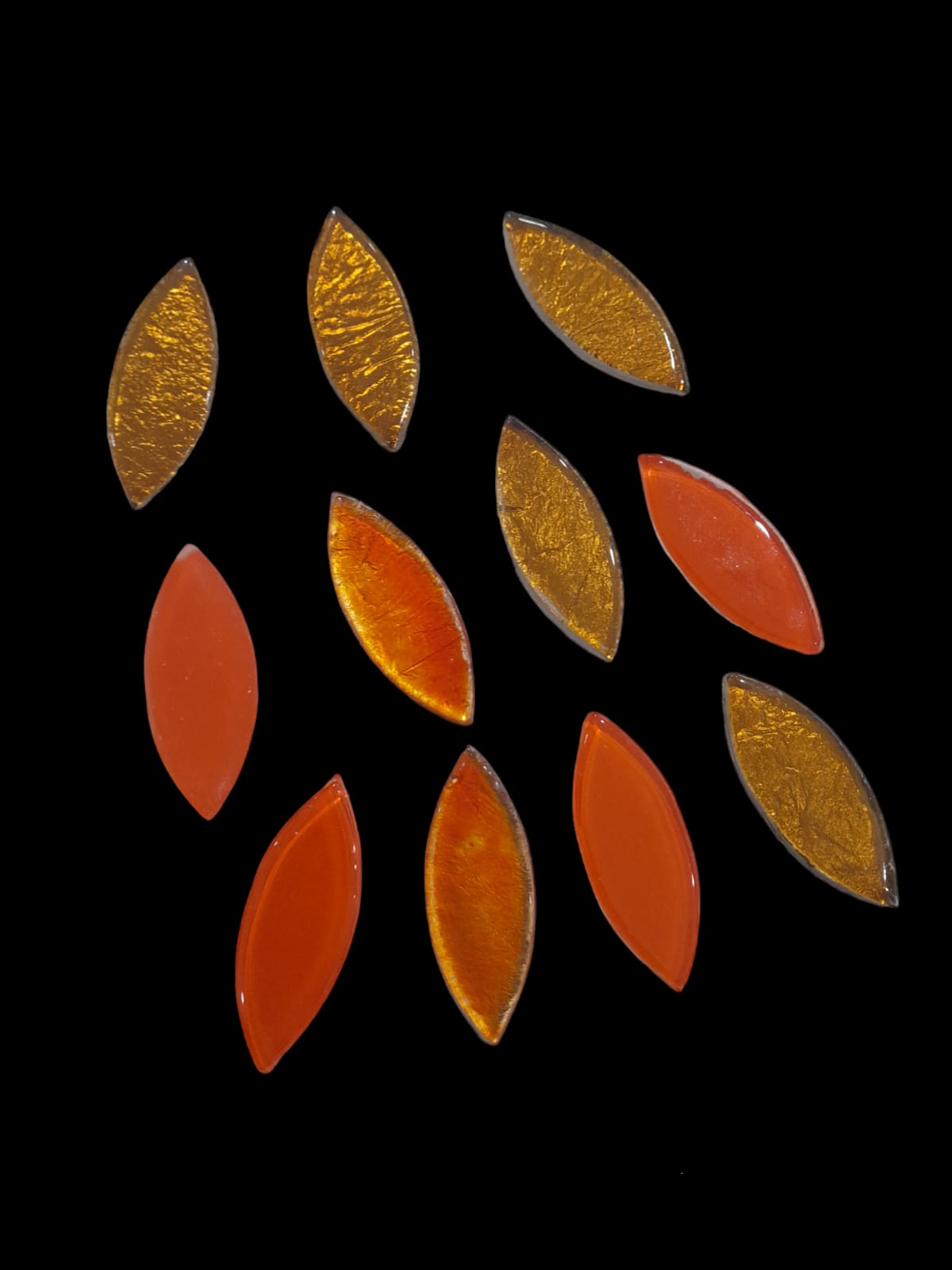 Orange Theme Eye Glass Mosaic - Set of 12