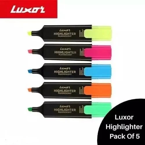 Luxor Fluorescent Highlighter - Set of 5