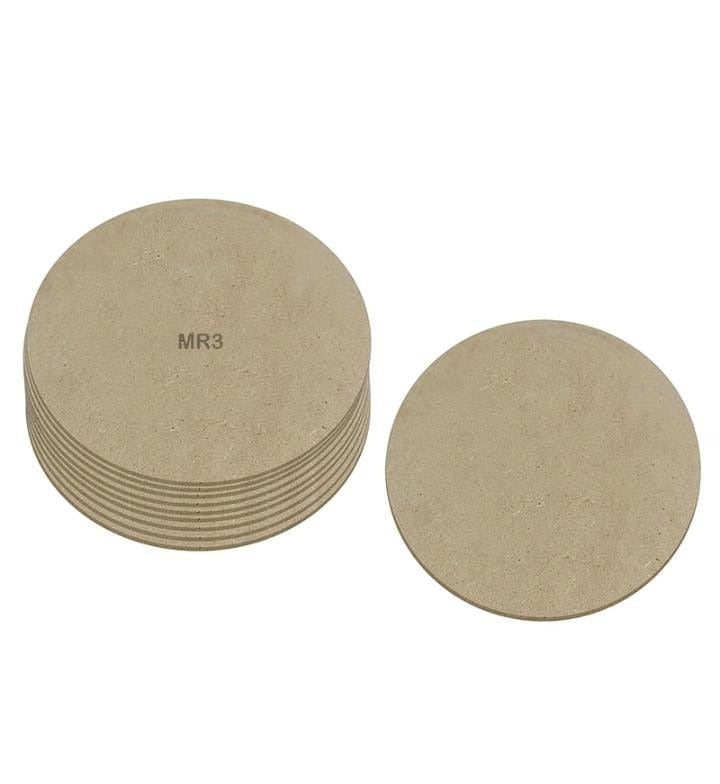 MDF Round base 3" - set of 10
