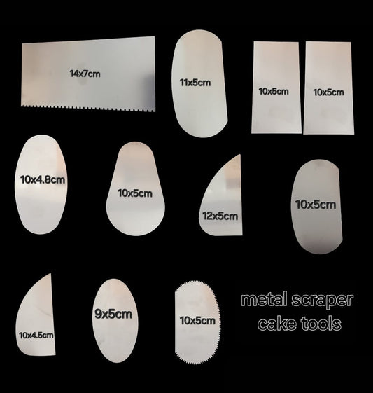 Metal Scraper Cake Tools - Set of 11 Shapes