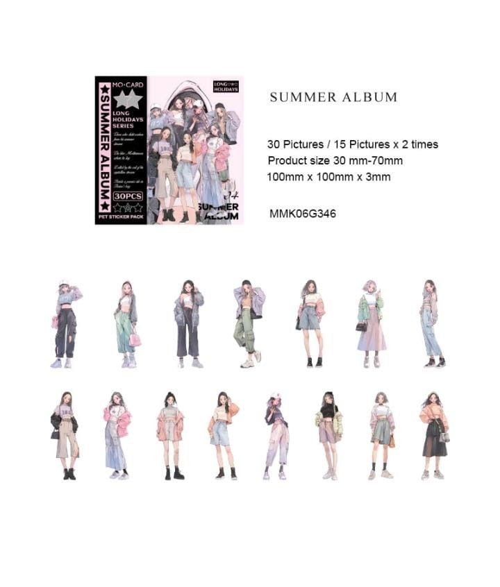 Long Holiday Series Stickers - 30pcs