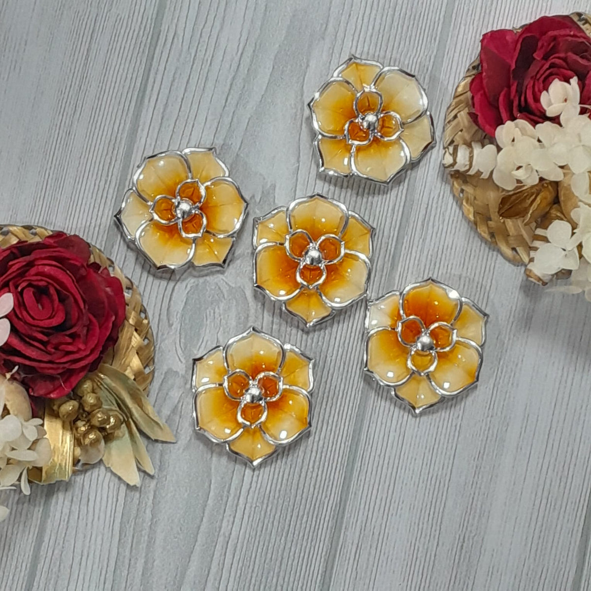 3 Layer Acrylic Flowers - Set of 5