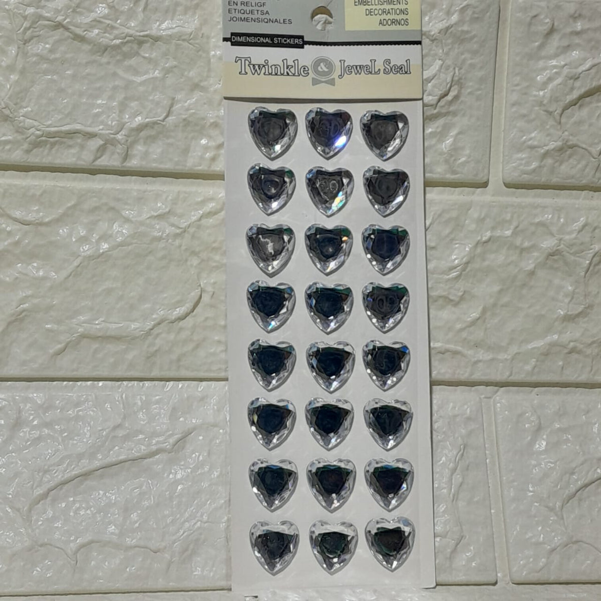 3D Crystal  Heart Stickers