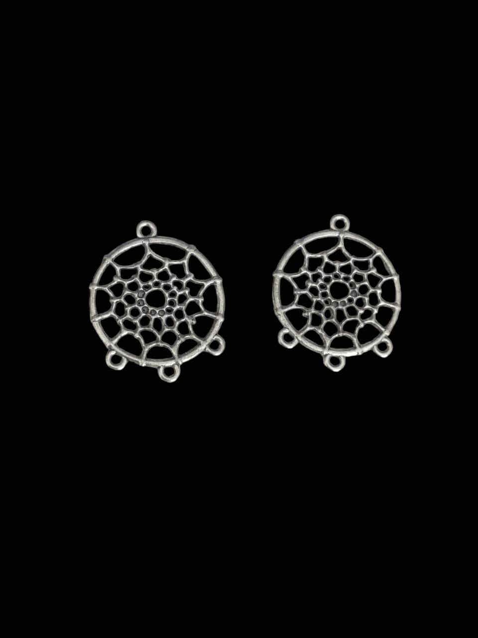Antique silver Metal Charm - dream catcher