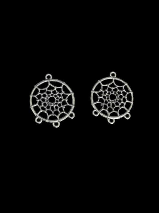 Antique silver Metal Charm - dream catcher