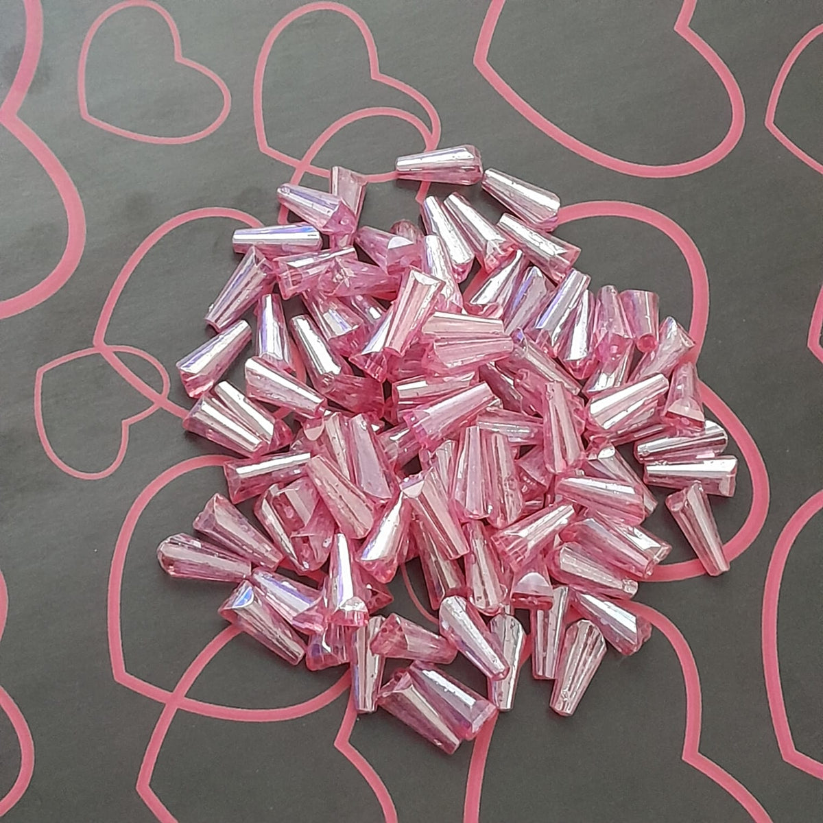 Crystal Cone Tube Beads