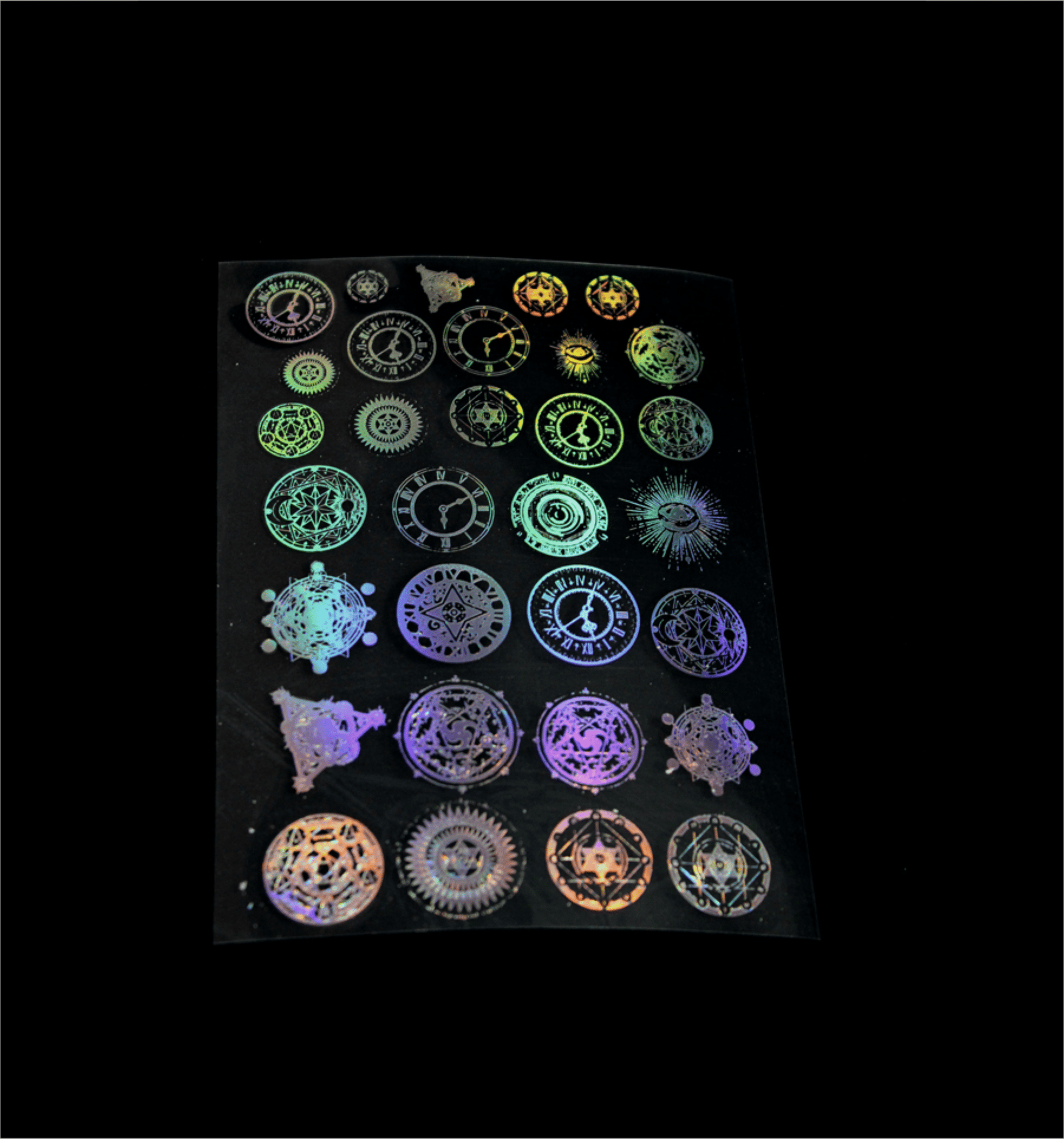 Mini Chakras Holographic Stickers | Cut and Paste Holographic Stickers |A5 Size Bestow Charms