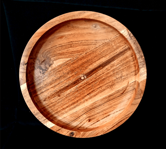 Round Acacia Wood Tray | 10 Inch Round Acacia Tray Bestow Charms