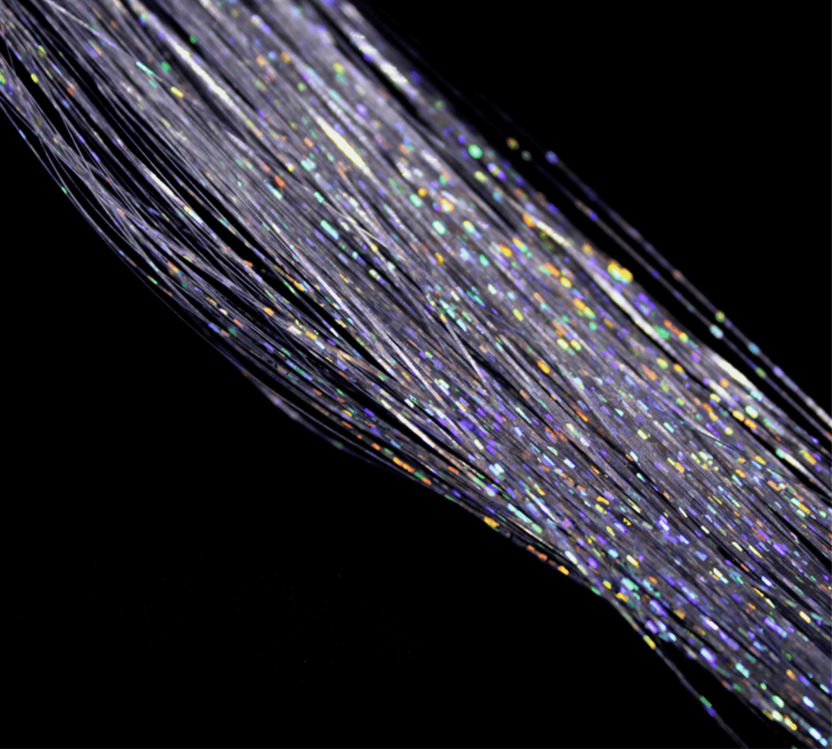 Silver 47" Holographic Hair Tinsel Shining | Shining Silver Tinsel Hair Extensions Bestow Charms