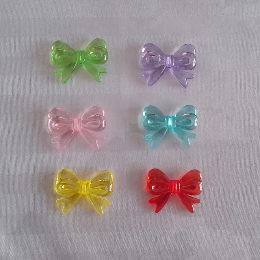 Bow Beads Plastic Multicolor - Set of 6