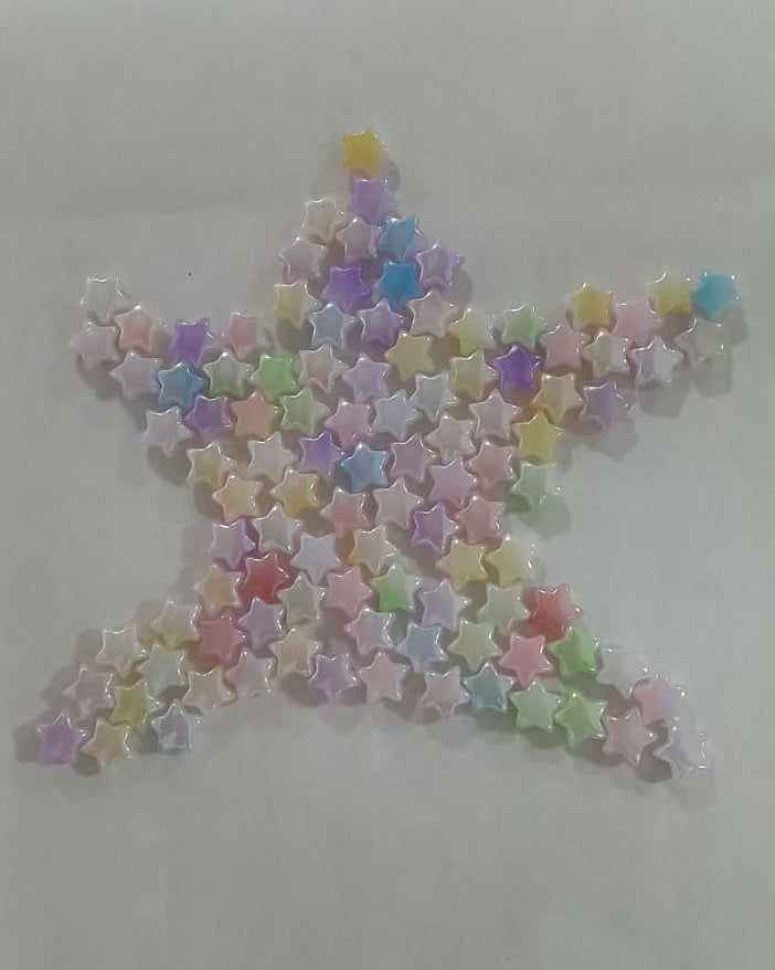 Rainbow Acrylic Beads - Star - 20gms