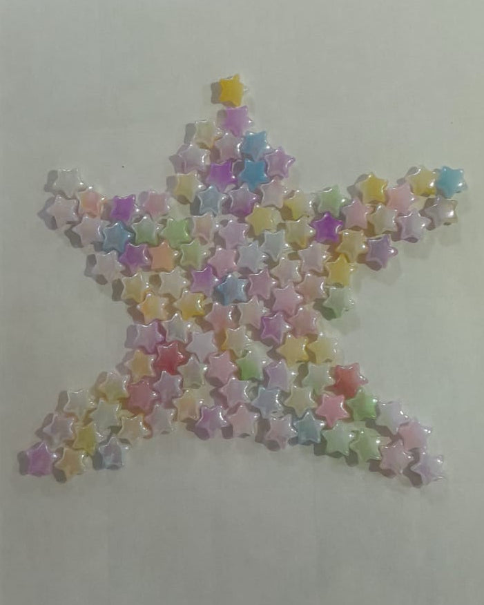 Rainbow Acrylic Beads - Star - 20gms