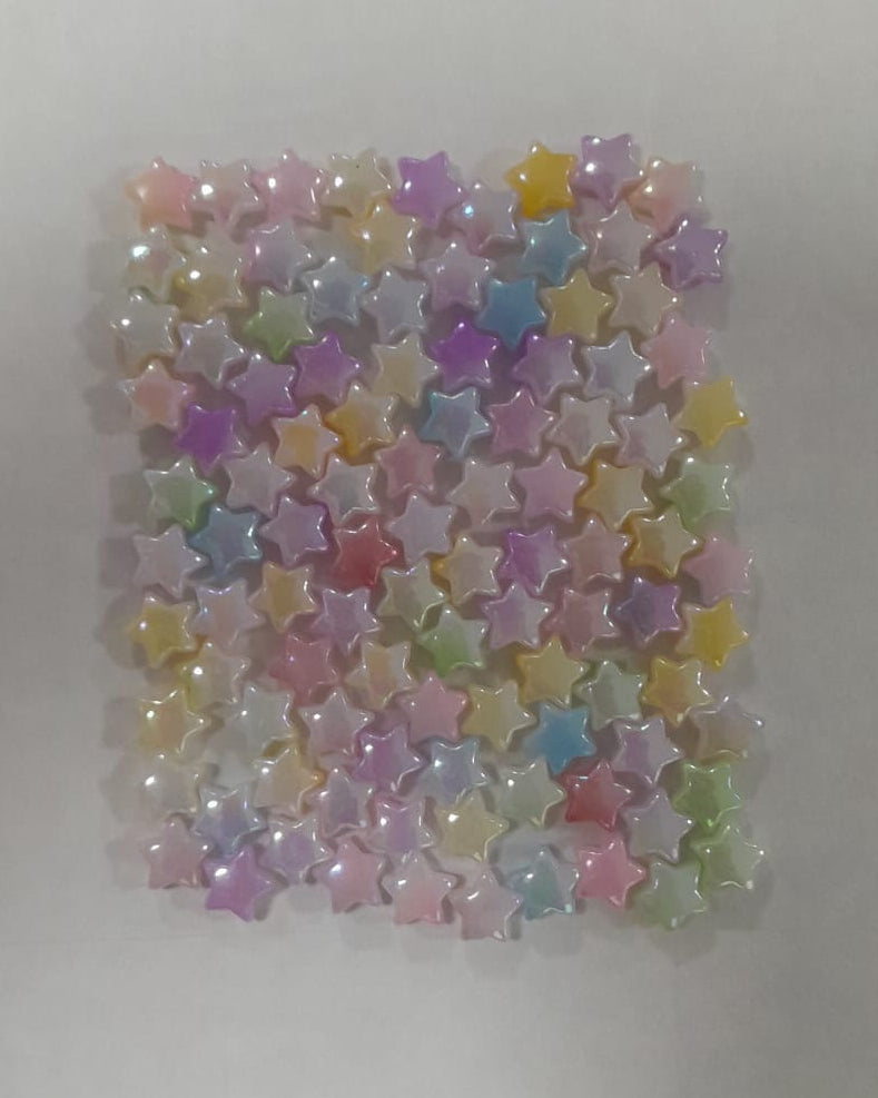 Rainbow Acrylic Beads - Star - 20gms