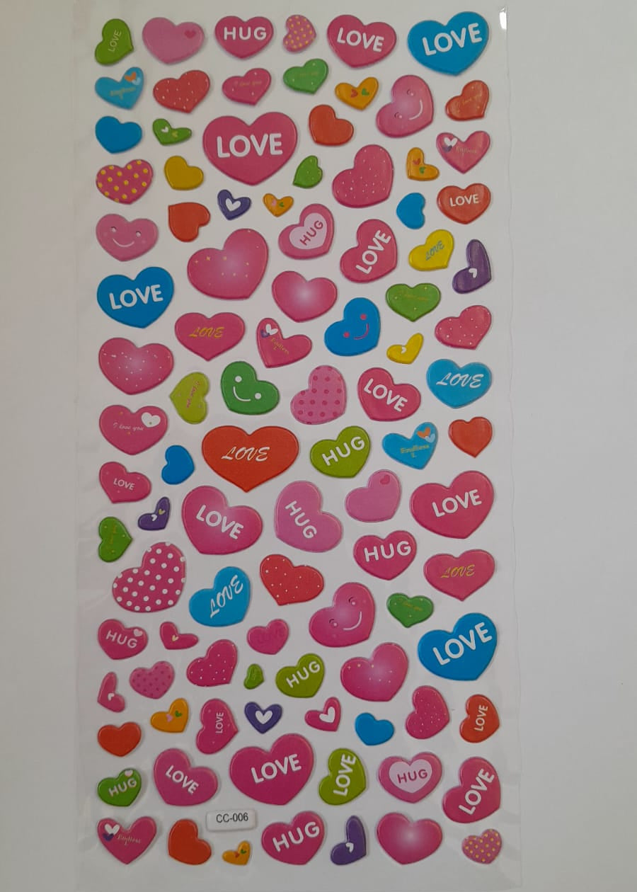 Hearts Shaped Happy Stickers