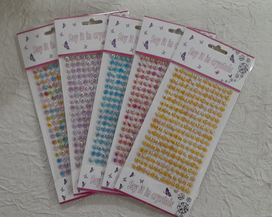 Neon  Round Crystal Stickers Multicolor