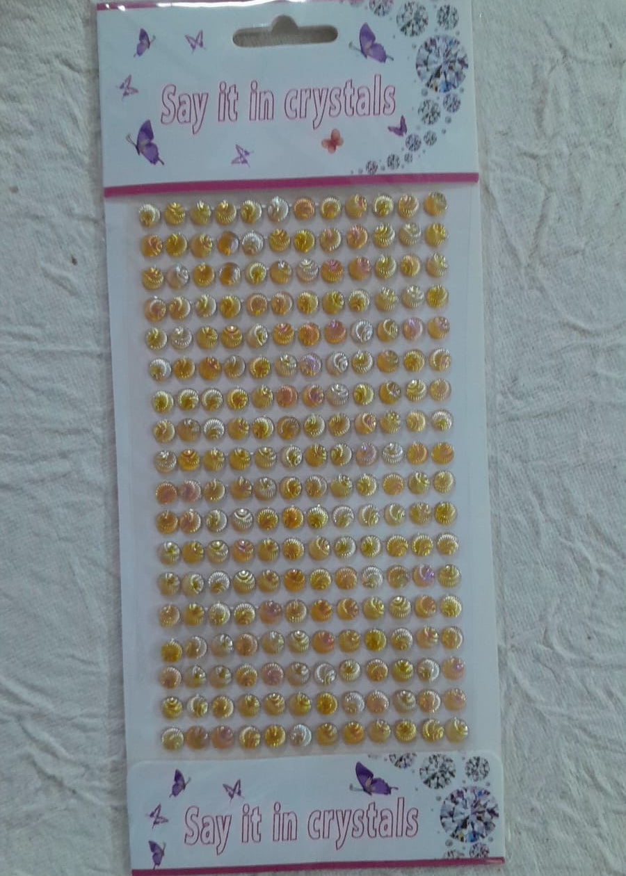 Neon  Round Crystal Stickers Multicolor