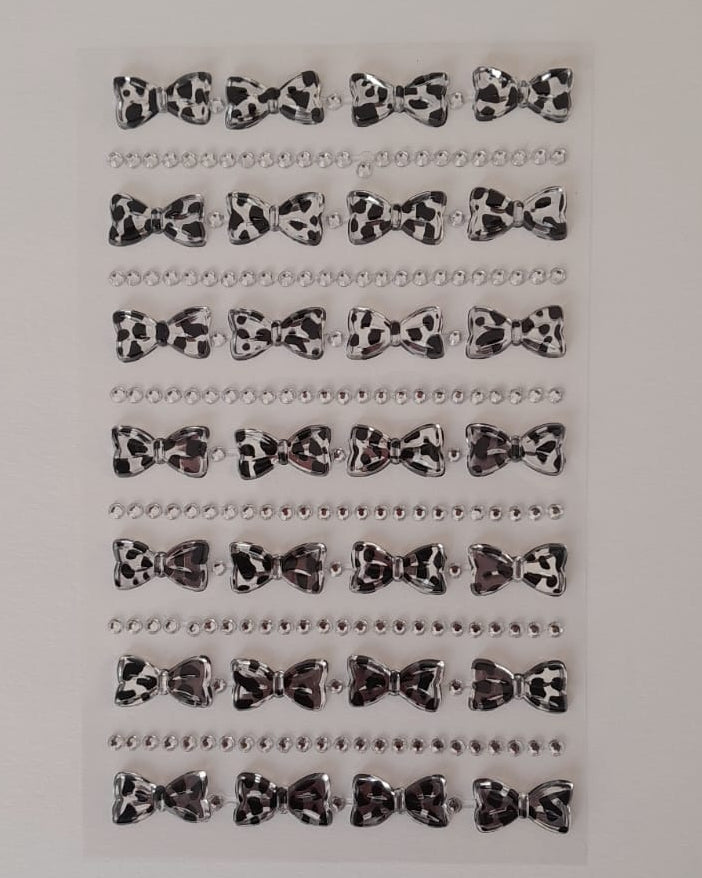 Bow Shaped Crystal Stickers - Sheet