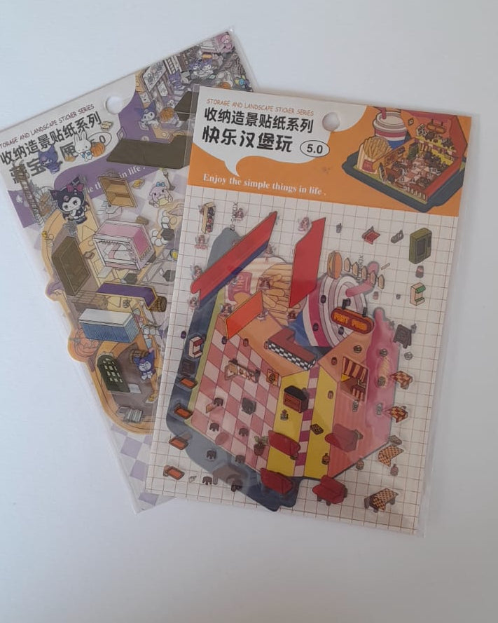 3D Landscape Stickers - Sheet