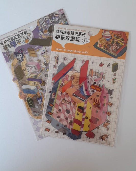 3D Landscape Stickers - Sheet